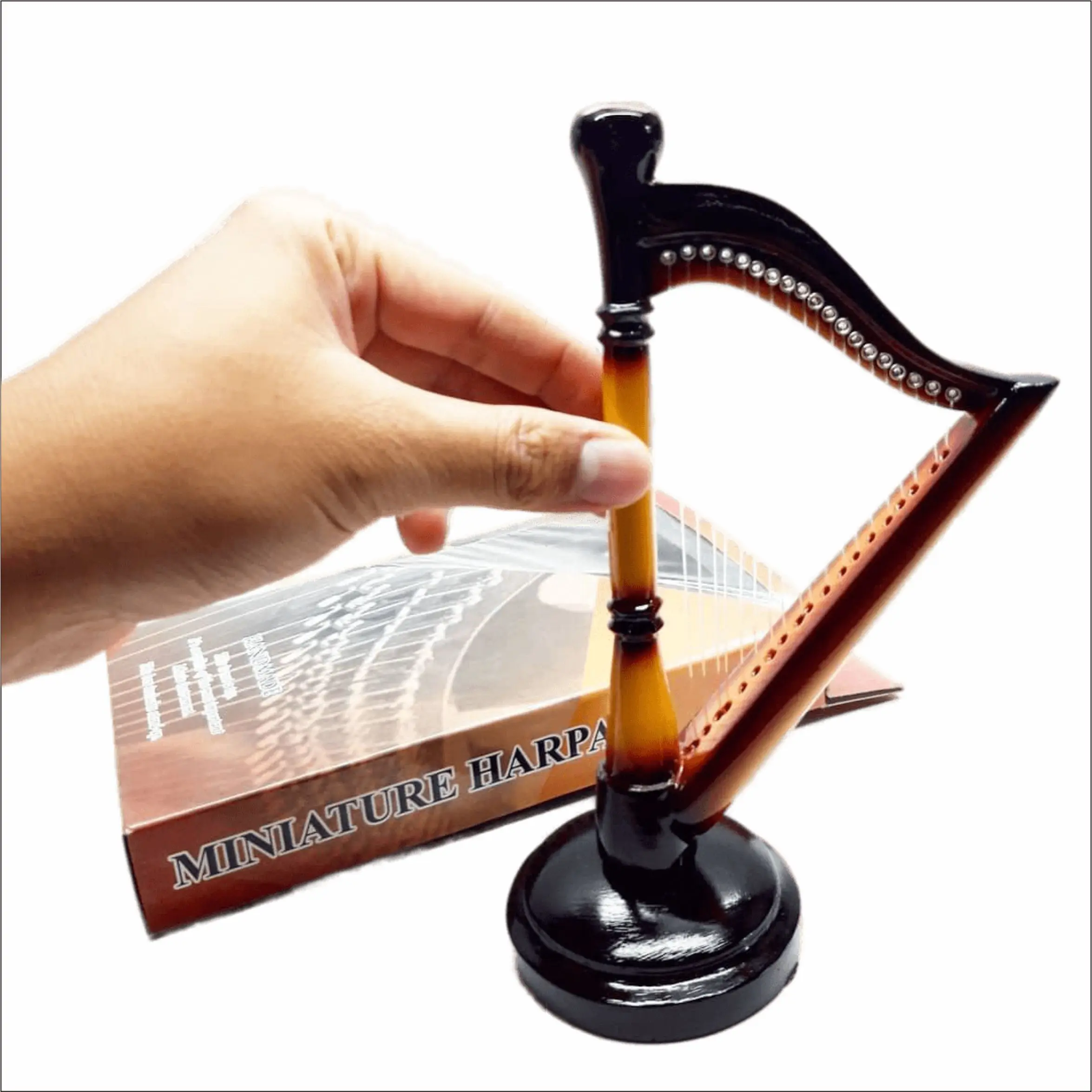 Miniature Harp figurine Resin Exclusive 20 cm for home decoration room and souvenir or tanks gift