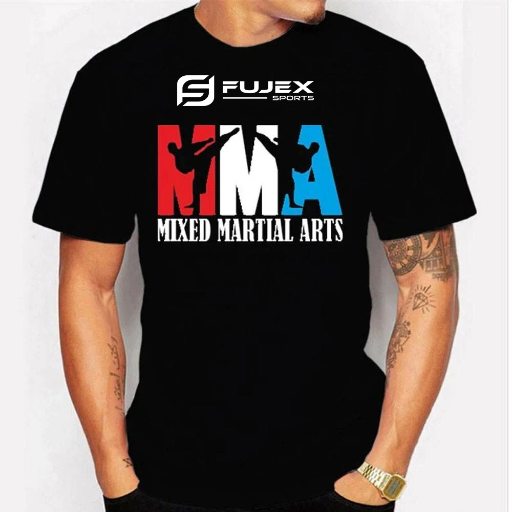 Custom Logo Wholesale Men Screen Printed muay thai wrestling boxing Mma t shirts  High Quality Boxing T- Shirts Boxing T Shirts