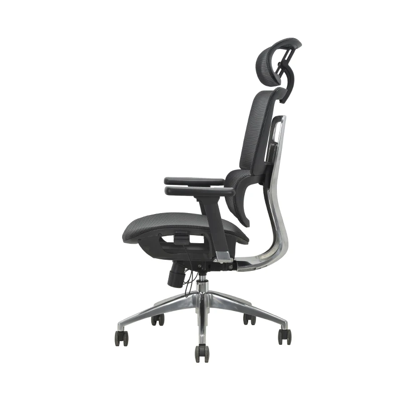 Reclining ergonomic chair adjustable height full mesh black frame swivel office chair