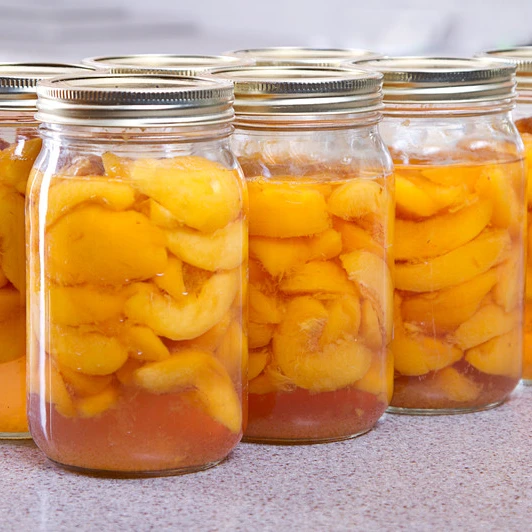 Sweet Canned Yellow Peach Halves in Syrup 6xA10