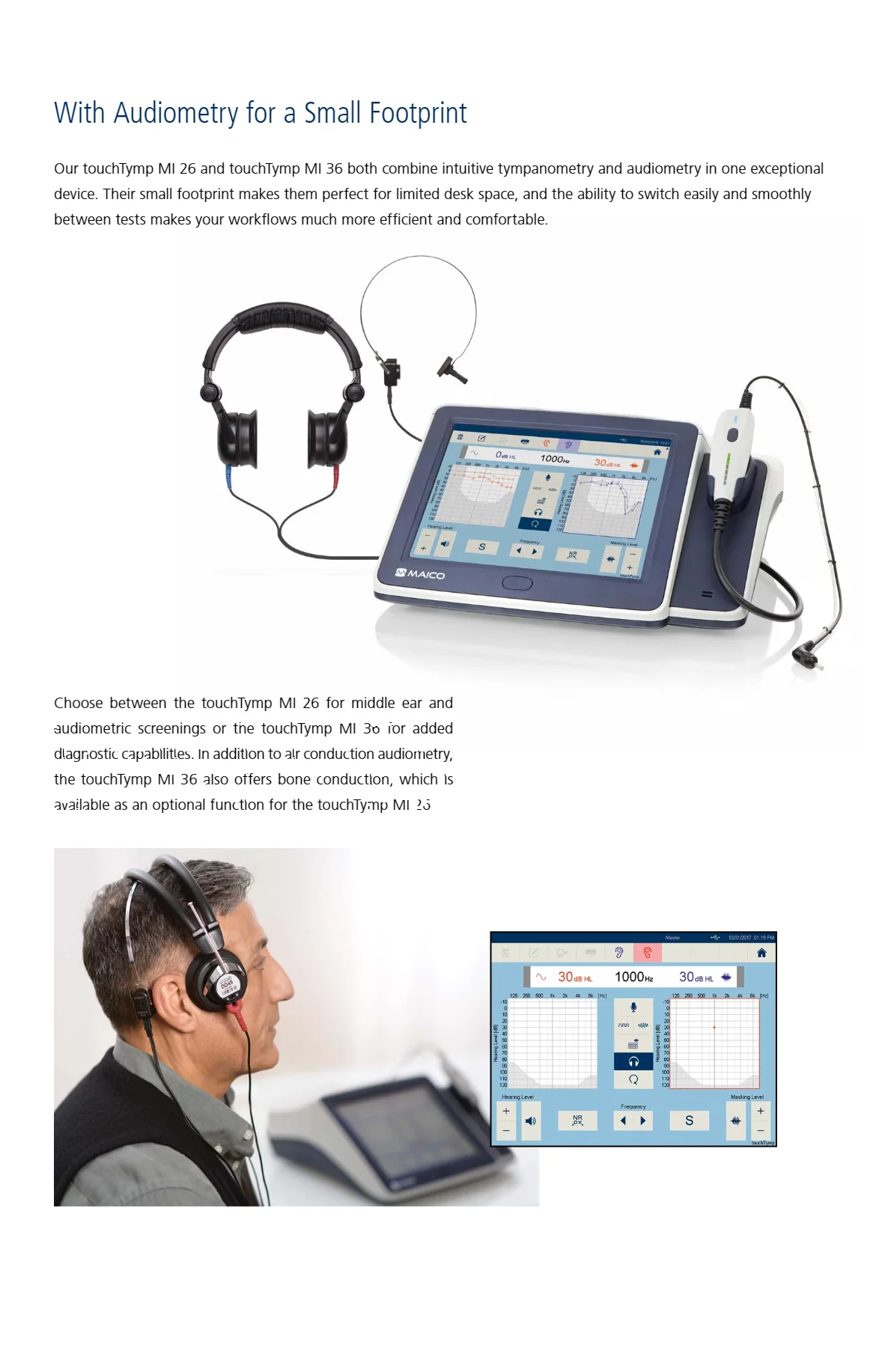 Tympanometry touchTymp Diagnostic Test for Clinic and Hospital Digital Good Price MI 34 36 Screening Version Fully Touch Base