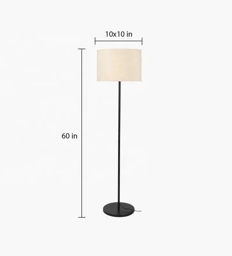 Best Quality Modern Black Sleek Color Metal Lamp With Drum Shade .