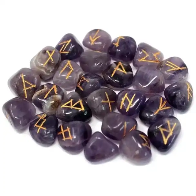 High Quality amethyst Rune Set : Wholesale Gemstone Amethyst Rune Set / Bulk Gemstone Wholesaler , bulk amethyst rune set