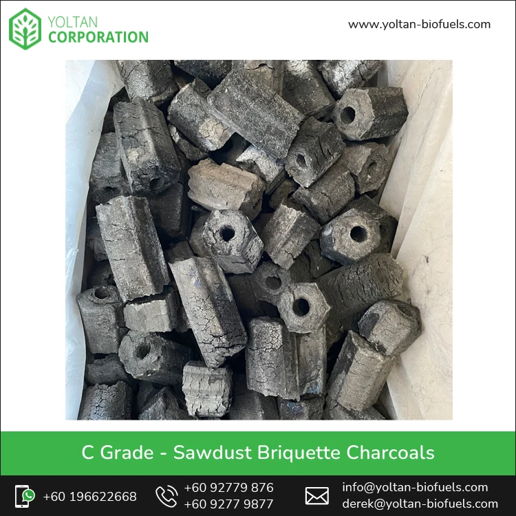 Great Quality Non Toxic Smokeless Customized Size Coconut Sawdust Briquette Hardwood BBQ Charcoal