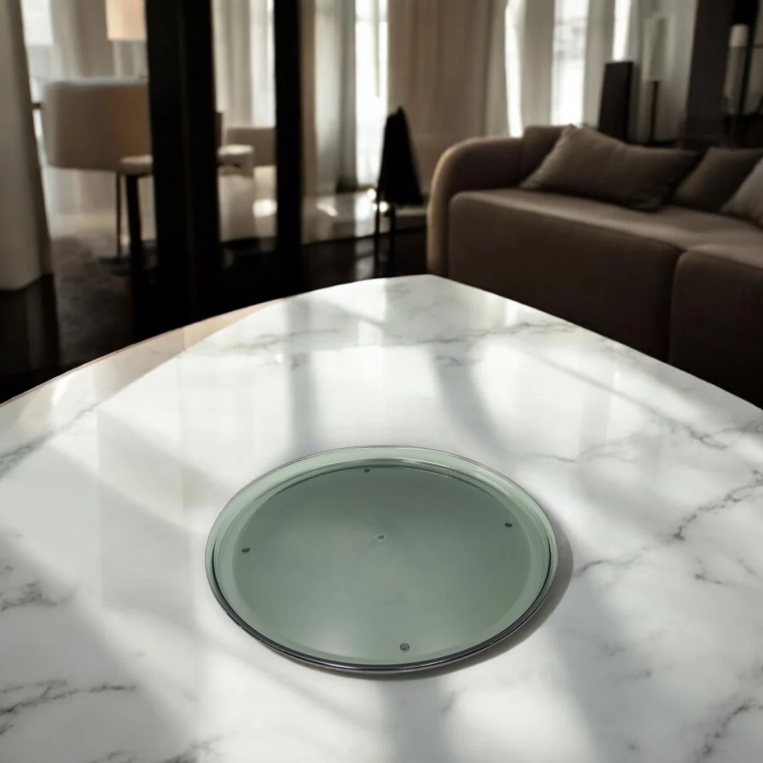 Large 15 Inches Transparent round Tray for Home Decor for Storage and Display Serving Trays