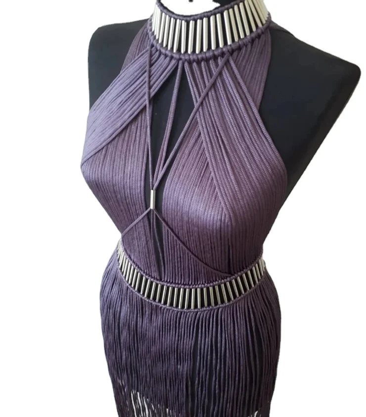 macrame swimwear festival costume  Beach wedding dress Macrame dress festival outfit