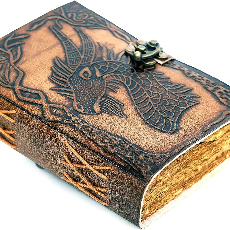 Celtic Unicorn Leather Bound Journal Handmade Antique Deckle Edge Paper Leather Sketchbook Vintage journals for men & women