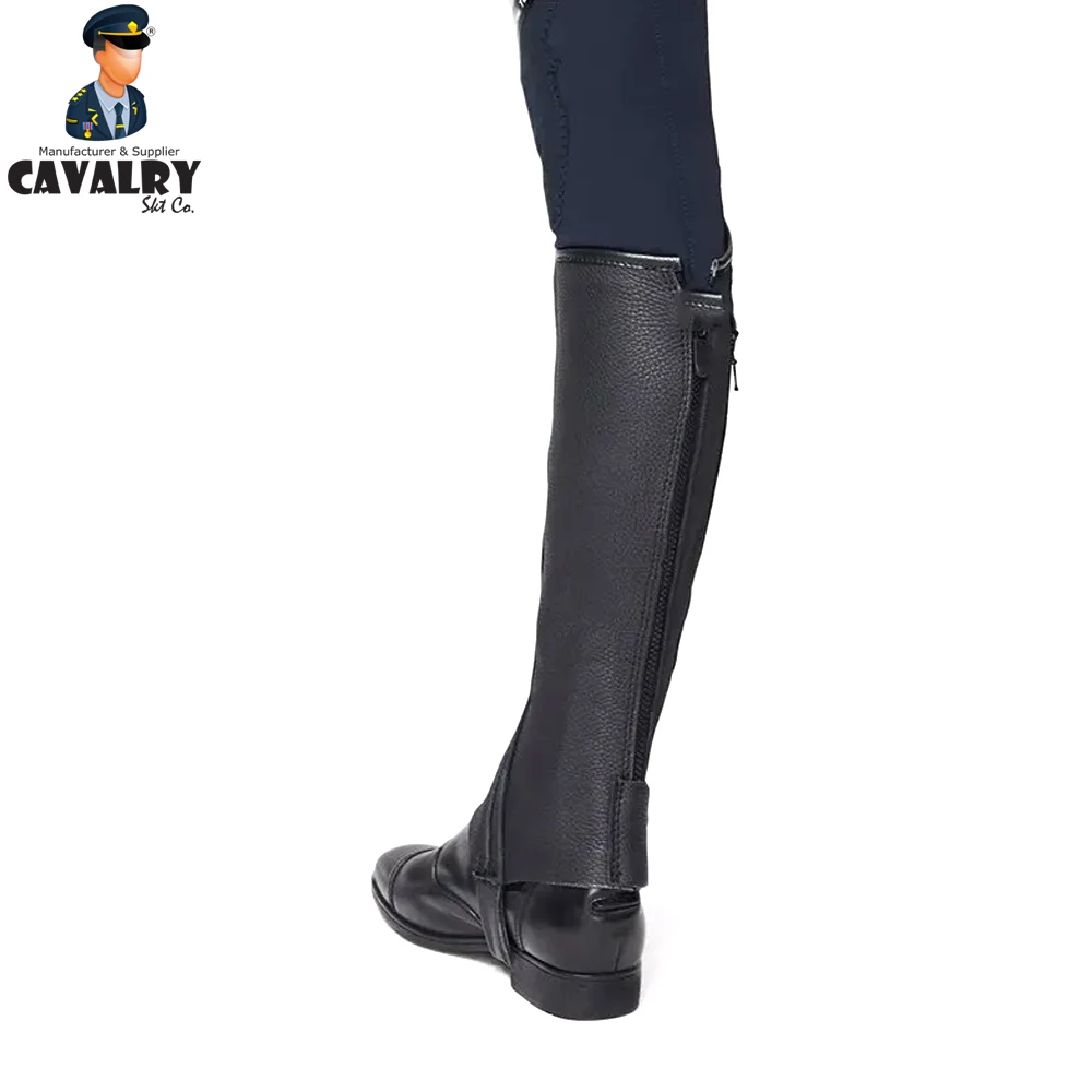 New Arrival Best Design Customized Logo Printing Leather  Light Weight Men Half Horse Riding Chaps By CAVALRY SKT COMPANY