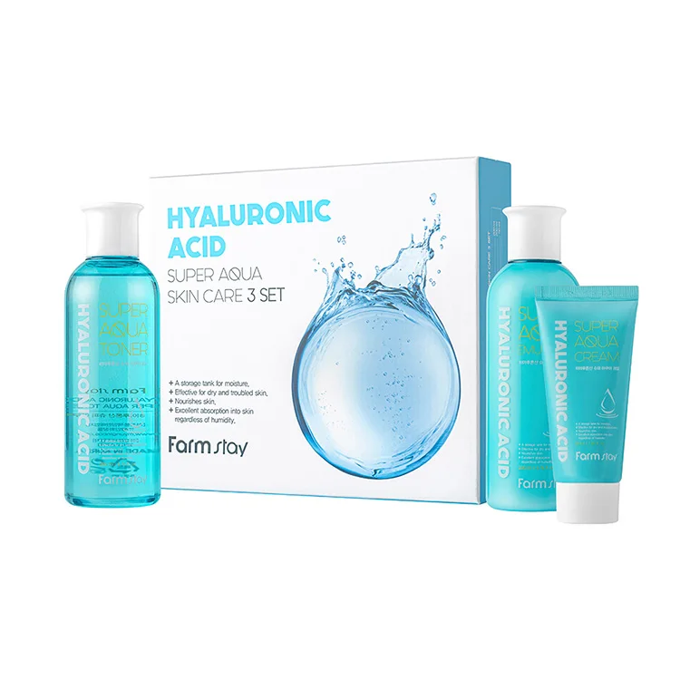3 Set Moisturizer Farmstay HYALURONIC ACID Face Super Aqua Skin Care 3 set made in Korea Moisture Refreshing