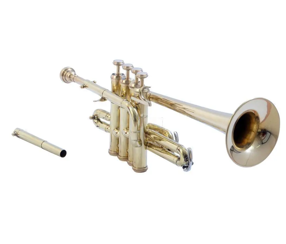 Piccolo Trumpet Bb Pitch Brass With Hard Case and Mouthpiece Premium Quality Brass Made Musical Instrument by SONOROUS EXPORTS