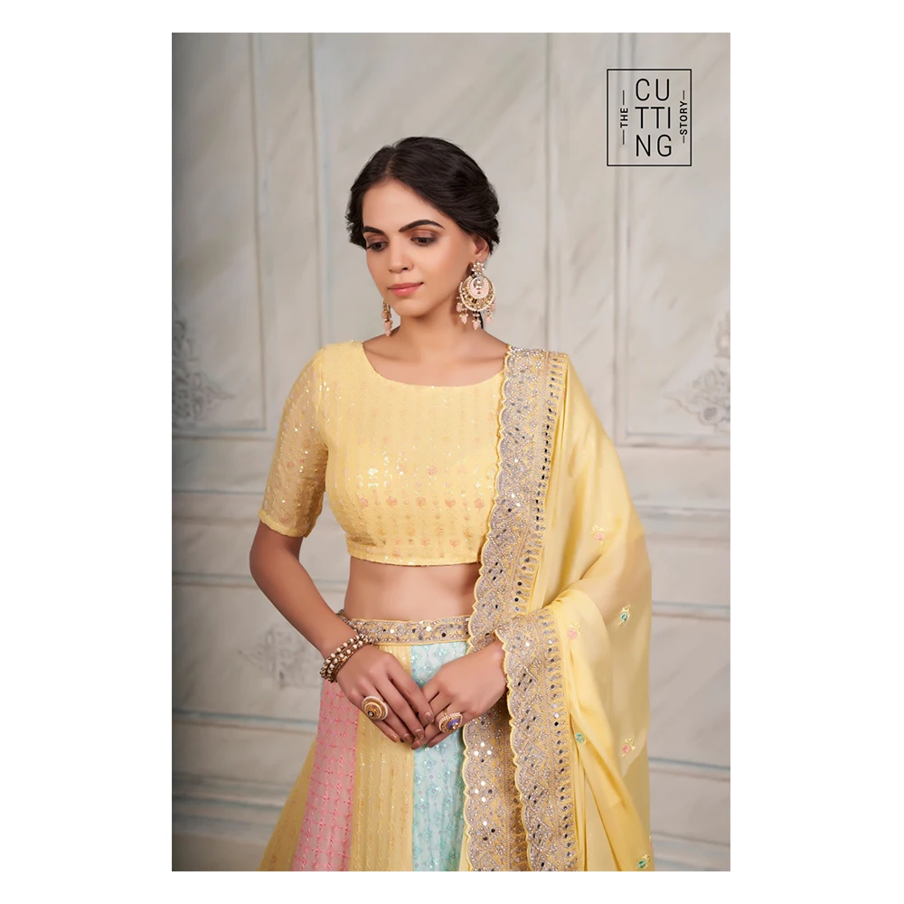 New Arrival 2023 Indian Party Wear Lehenga Choli With  Detailed Embroidery and Thread Work in Georgette Fabric
