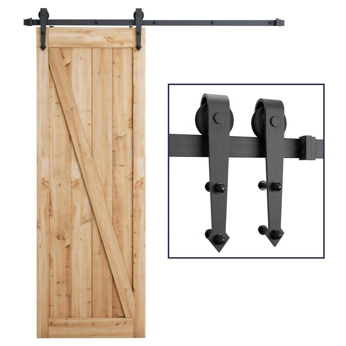 Wholesale Kinmade Rolling Door Track Hardware Manufacturer Sliding Wooden Door Hanging Barn Door Hardware Kit