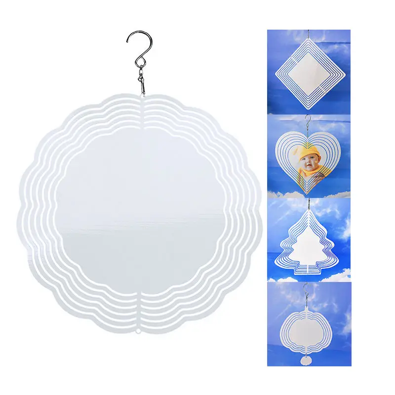 Personalized Wind Spinner Garden Home Decoration Blank Metal Sublimation Ornaments Wind Spinners