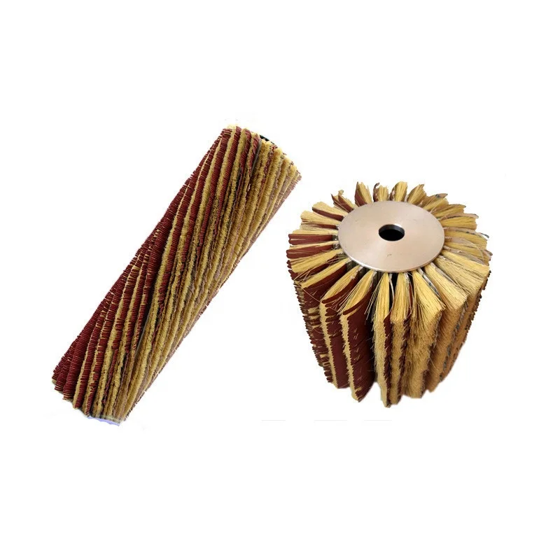 Tampico Fiber Sanding Roller Brush with Sandpaper and Sisal Strip Brushes