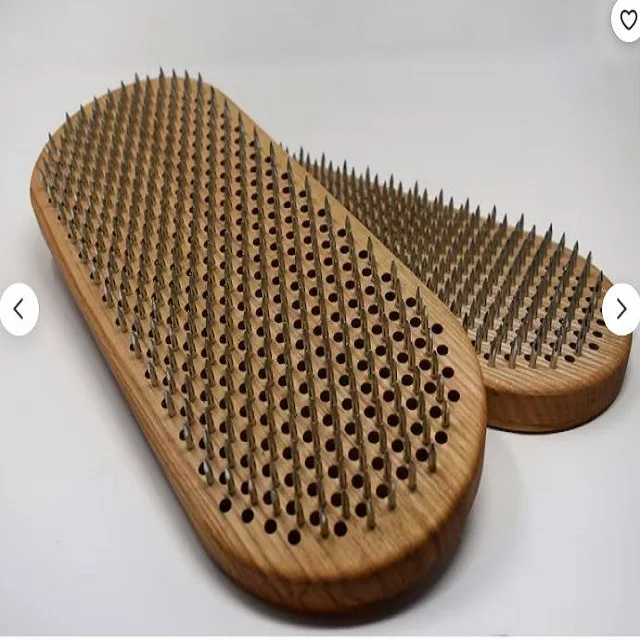 wooden sadhu board for meditation training and foot massager
