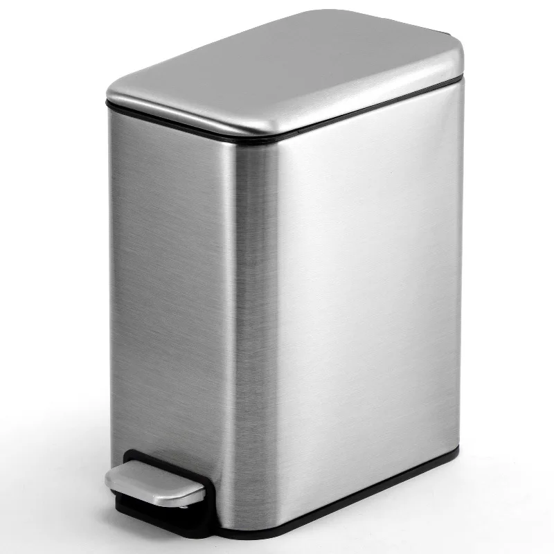 Household 5L storage foot pedal kitchen hotel bathroom thickened stainless steel trash can