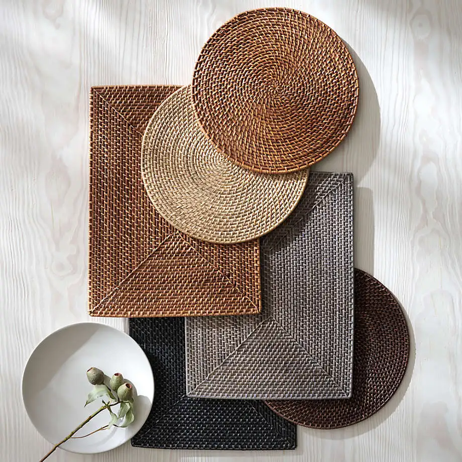 New design high-quality eco-friendly rattan wicker table placemat for dinning-kitchen-decoration handmade form Vietnam