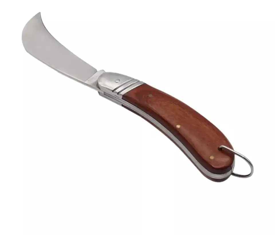 Stainless Steel Mushroom Knife Wallpaper Rosewood Handle Sickle Pocket Folding Knife Electrician Knife Camping Survival Tools
