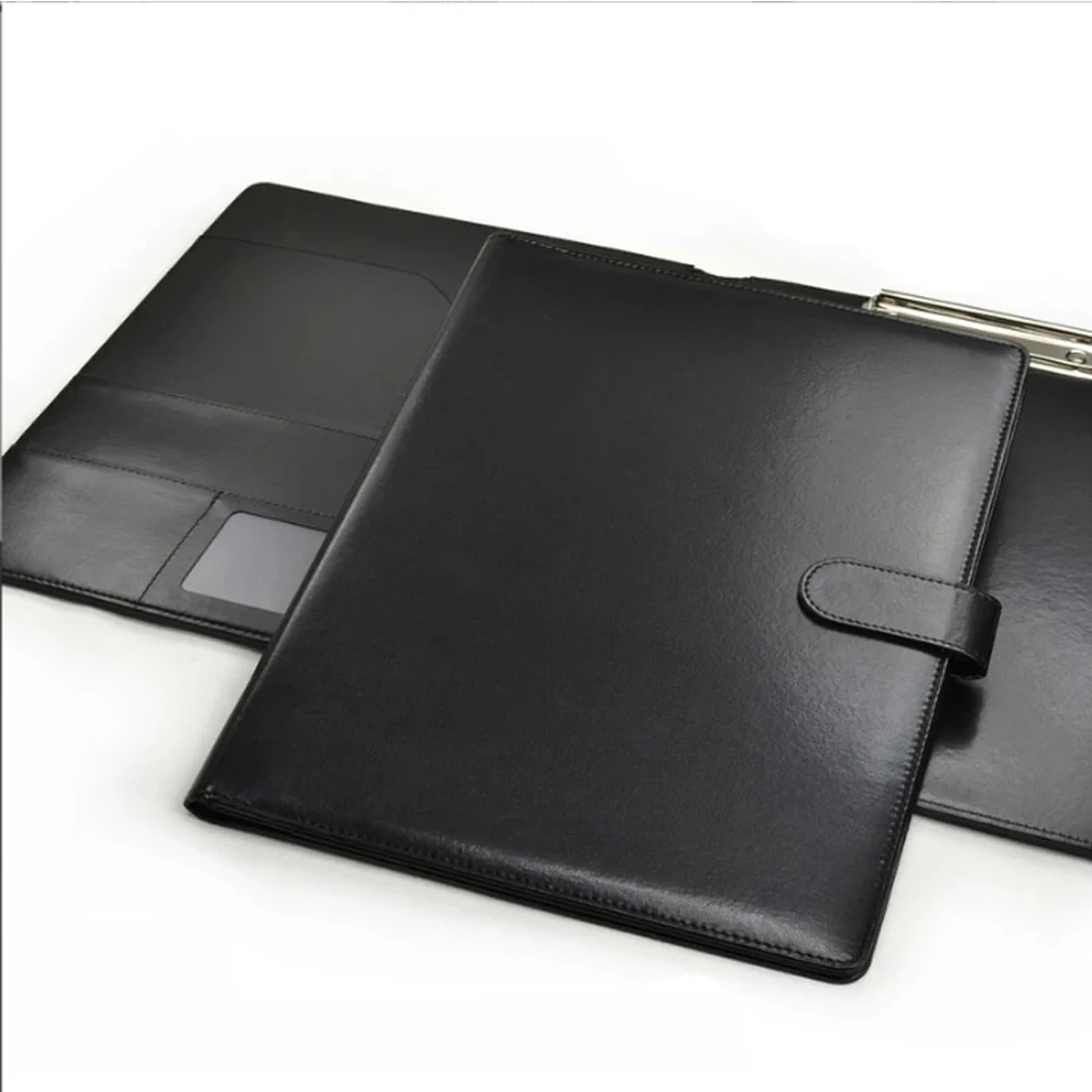 Wholesale Logo Accept Custom A4 A5 Paper Folder Files Presentation PU Leather Document Bag Leather Book Cover