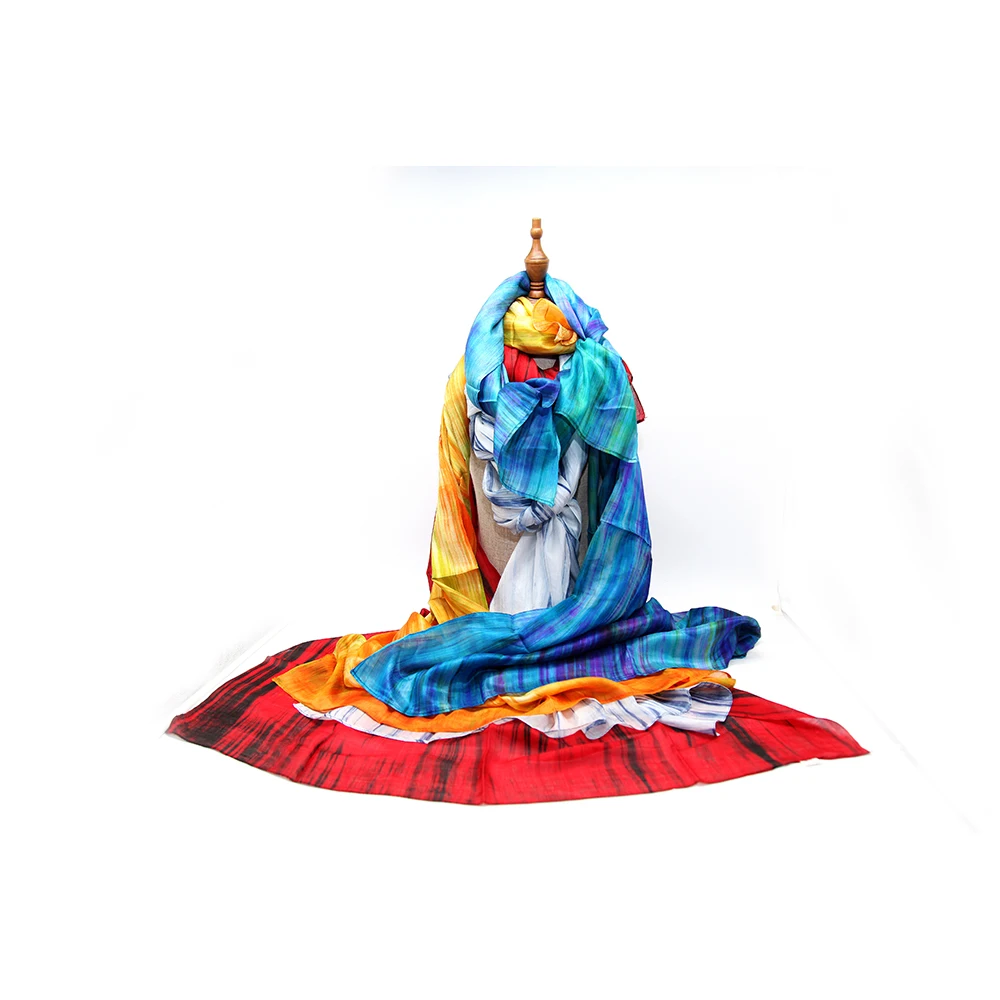 Luxury Wholesale Best Quality Plain Dyed Pattern L155 x W100 cm Autumn Color Women 100% Silk Scarf from Vietnam