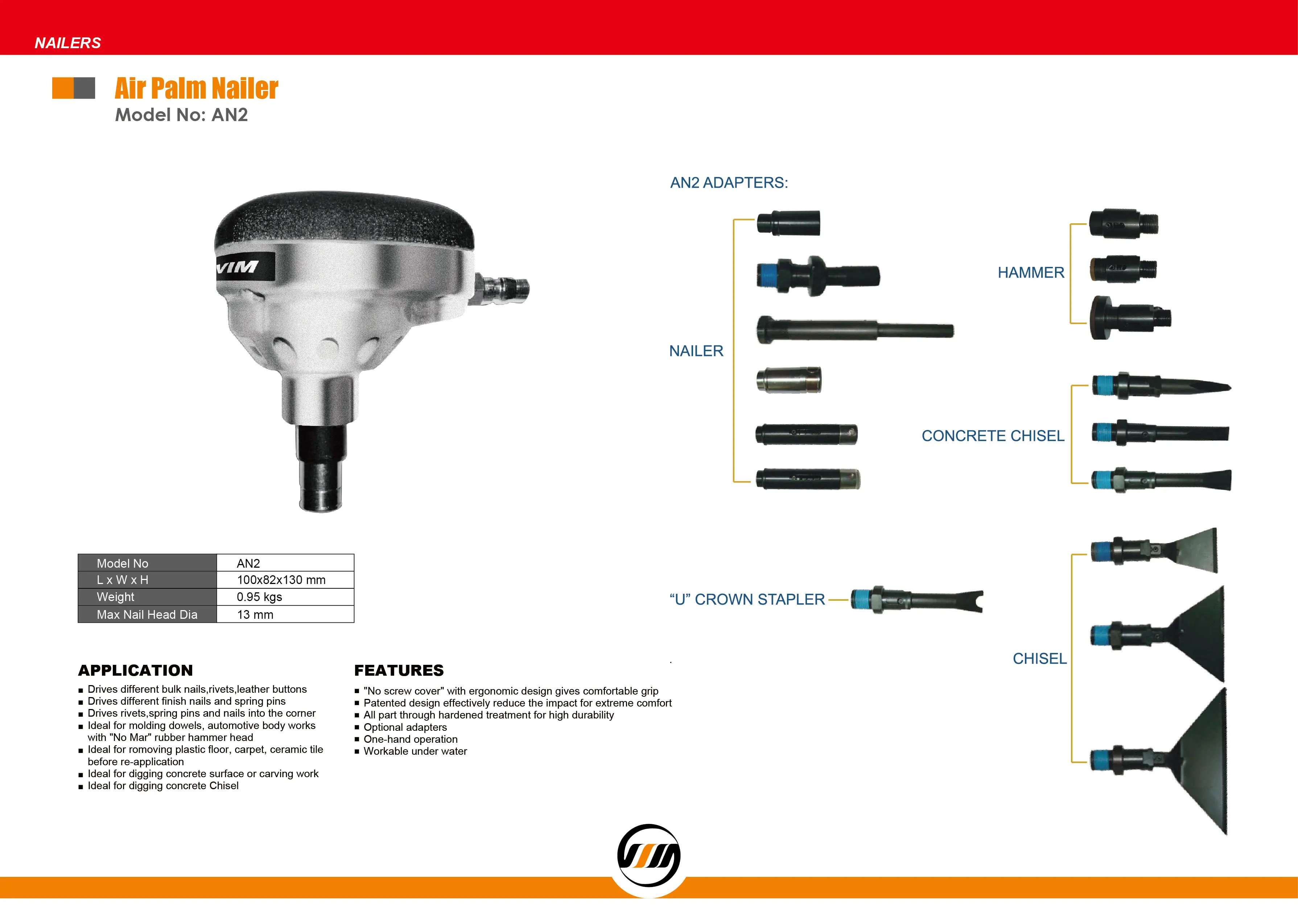 AN2 Pneumatic Palm Nailer