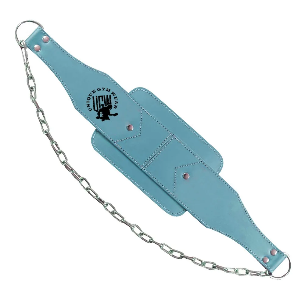 High quality Weight lifting Dipping training Belt with Chain Neoprene Gym Fitness workout Double Support Brace Dip Belts