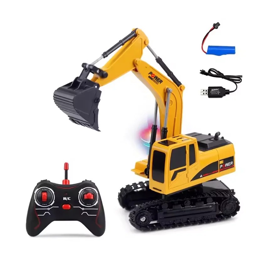 1/24 Remote Control Excavator Toy Truck Rc Toys Construction Vehicles For Boys Girls Kids Rc Tractor With Rechargeable Battery