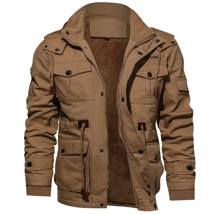 Fashionable Quick Drying Mid Length Full Sleeve Hooded Thick Autumn Winter Jacket For Men