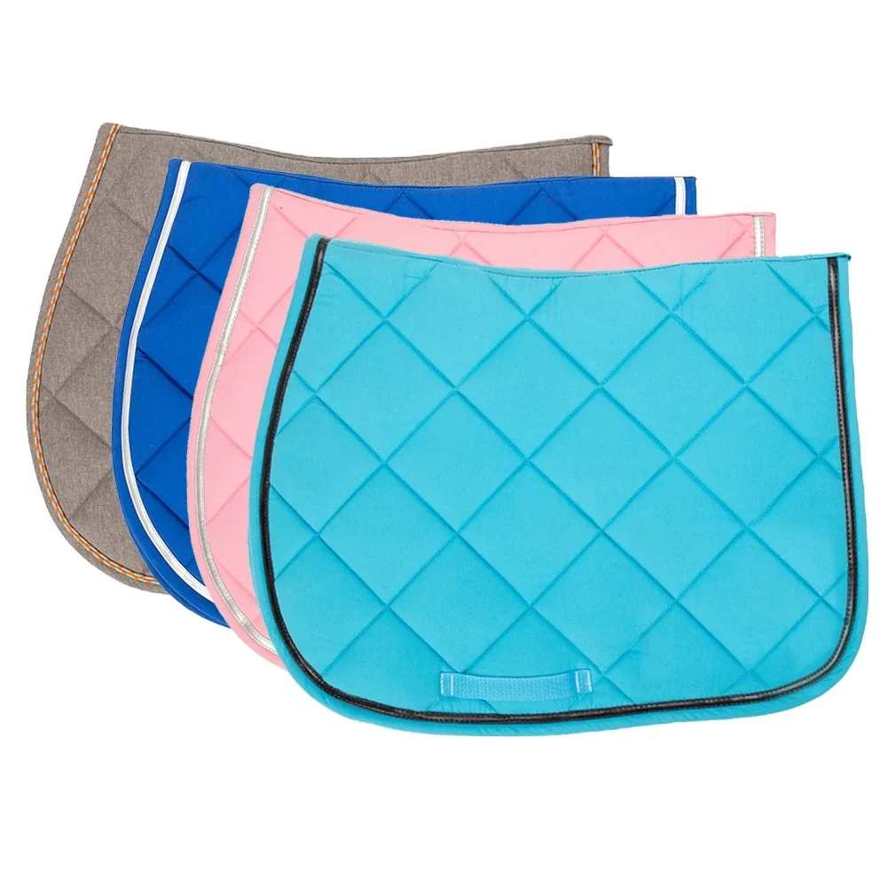 New Stylish Low Price Customized Logo Quality Satin Horse Riding Breathable Dressage/Jumping Saddle Pads