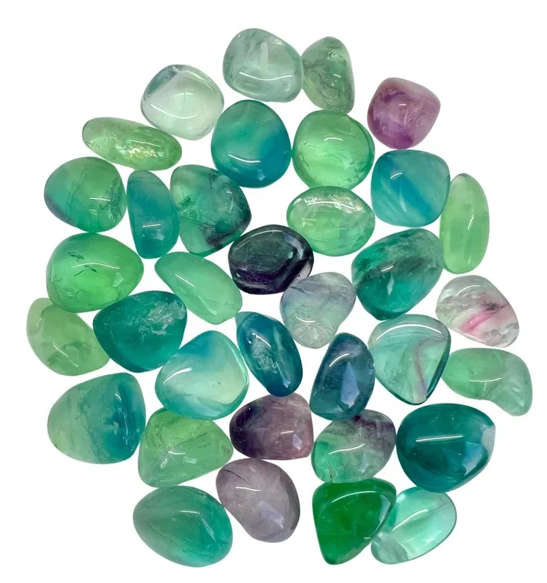Wholesale Natural Rainbow Fluorite Tumbled Crystals Top Quality Gemstone Tumble Polished Gravel Stone For Healing And Decoration