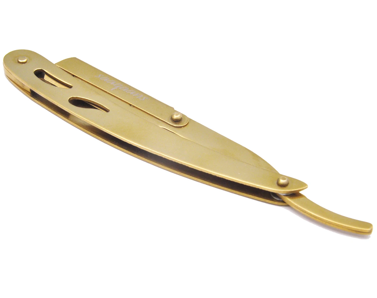 Custom Logo Manual Classic Fashion Stainless Steel Straight Edge Gold Razor Hair Shaving Eyebrow Beard Razor