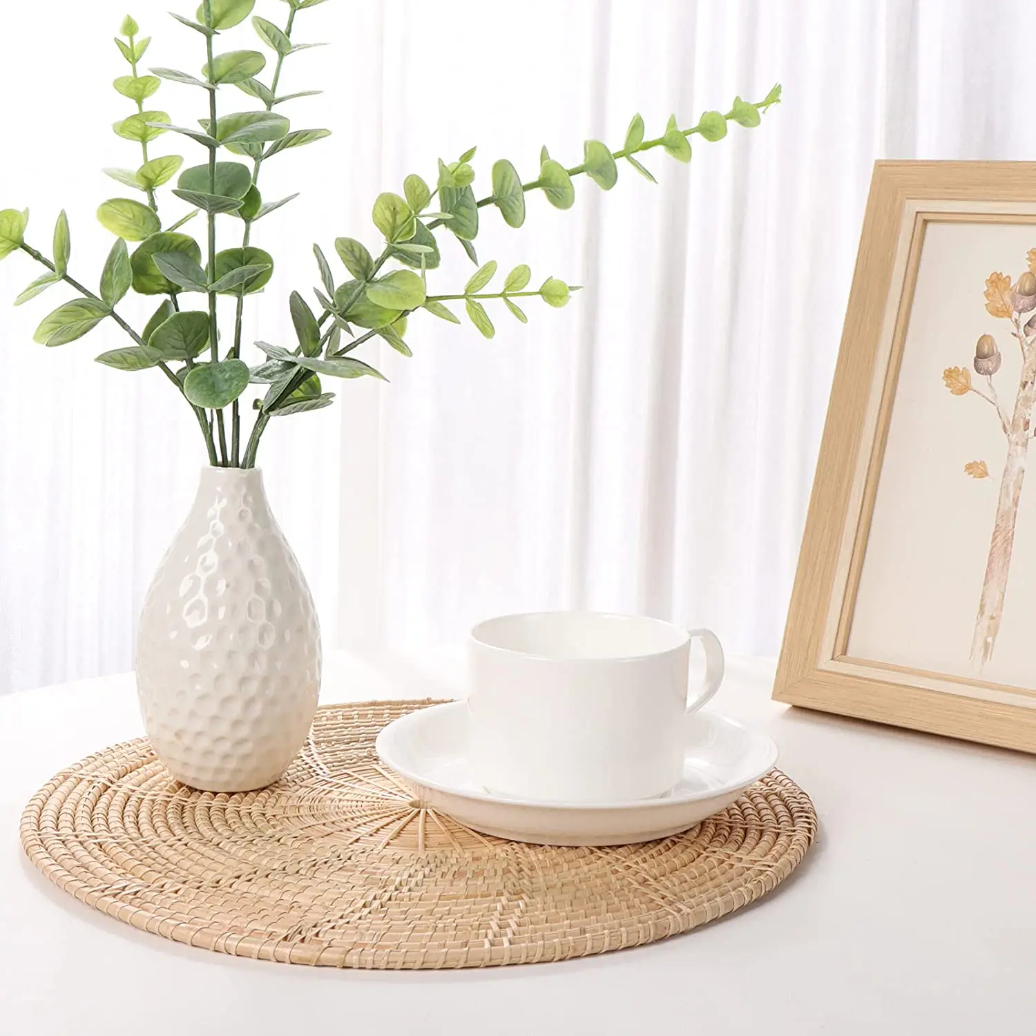 Vietnam Handmade Wholesale Rattan Wicker Round Placemats Decor for Kitchen Bowl Holder.