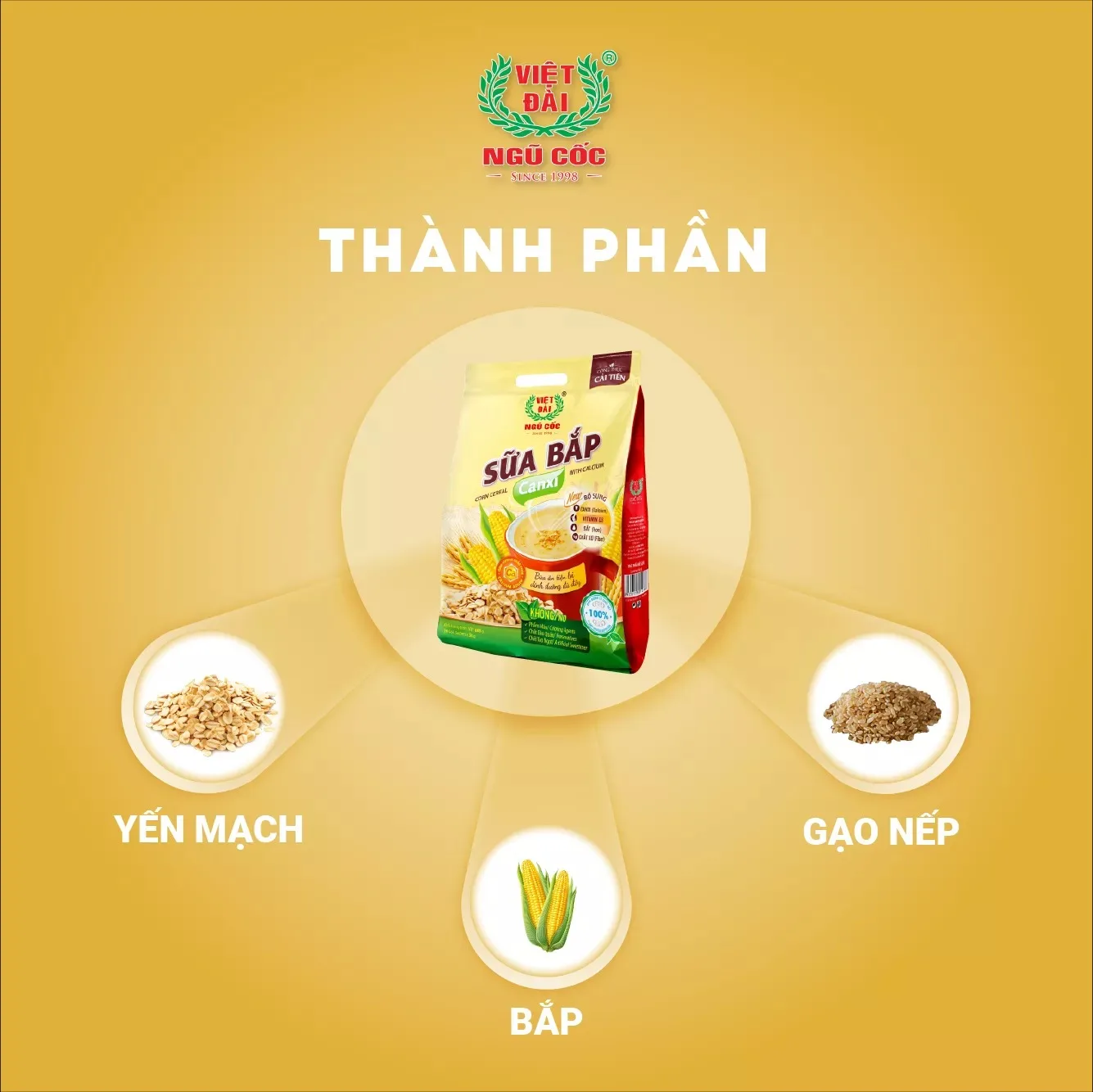 Top Grade Vietdai Instant Corn Cereal Powder with Calcium Healthy Fresh Nutritious Style from Vietnam Vendor Wholesale