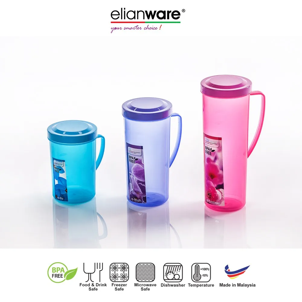 Elianware BPA Free Polypropylene (PP) Plastic Custom Logo Easy to Carry and Travel Drinking Water Bottle with Handle