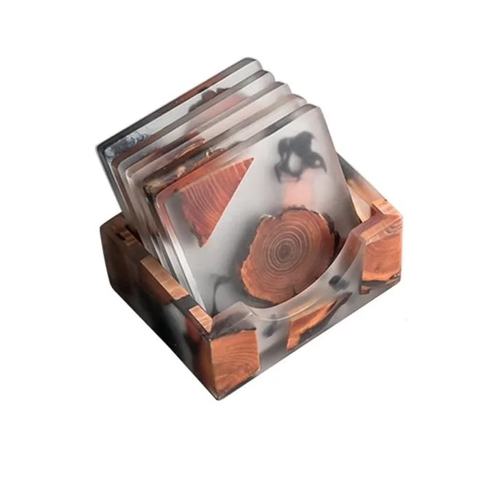 New Arrival Table Top Decorative Resin Coasters OEM Customized Size Designed Resin Art Coasters Supplier From India