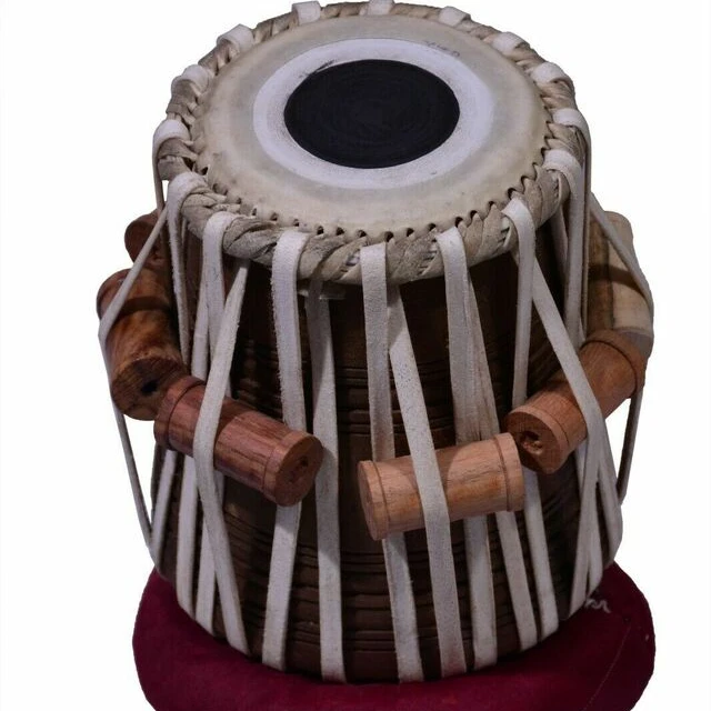 Tabla Drums Set Deluxe Steel Bayan Wood Dayan Tuning Hammer Cushion With Bag