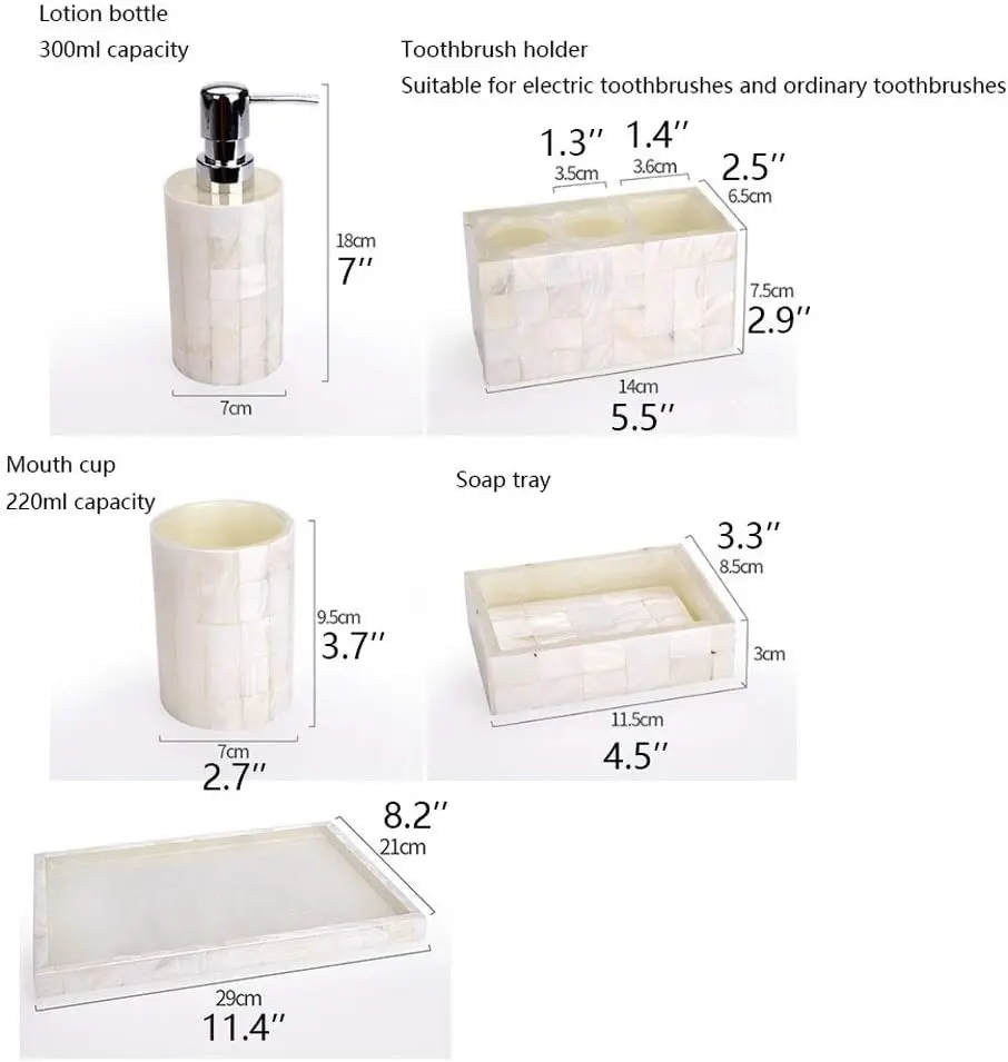 Hot Selling Luxury Looking Bathroom Accessories High Demanding Top Leading and Trending Design Pack of 6 for Sale