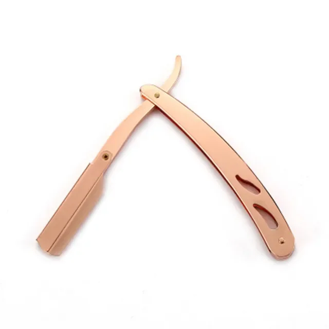 Rose Gold Man Classic Half Blade Straight Razor Sharp Knife Professional Barber Razor Blade for shaving
