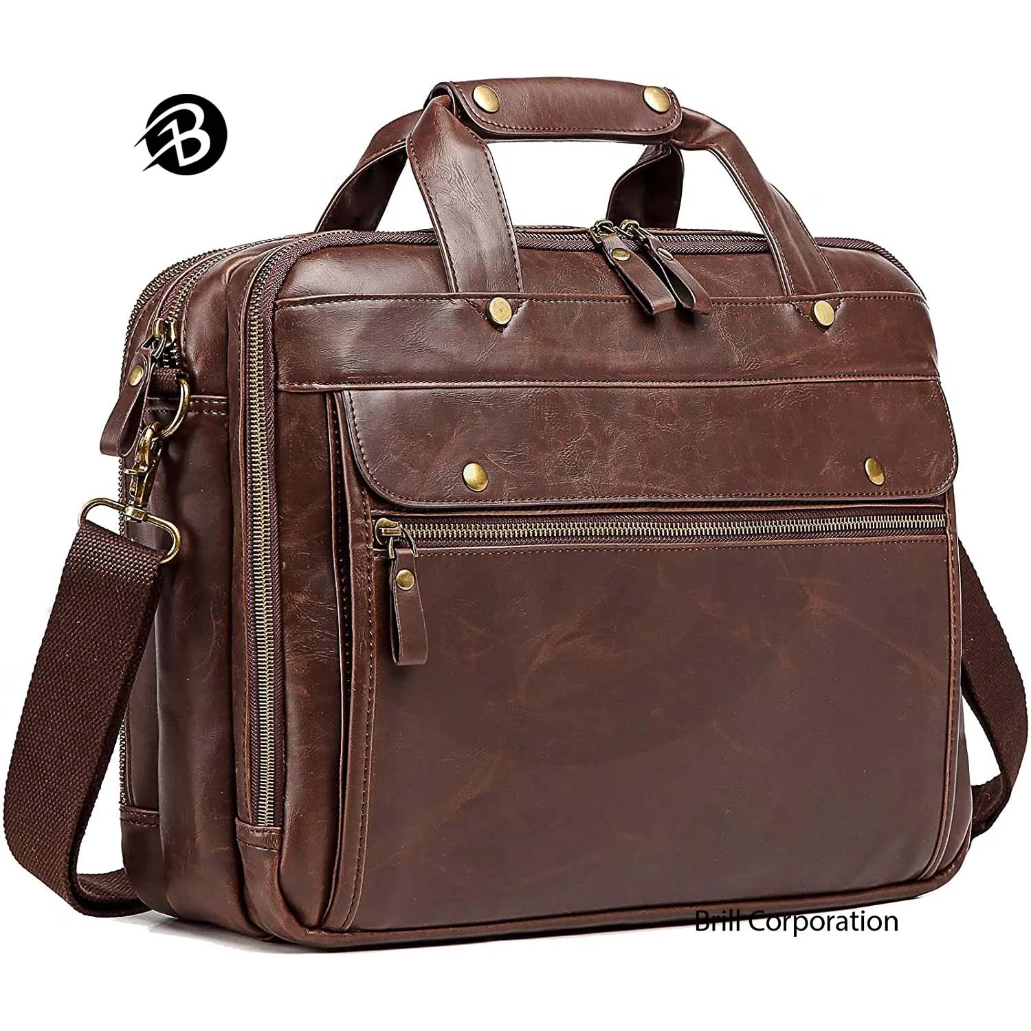 2023 New Arrival Custom Made Real Leather 15 Inches Lop Top Briefcases Bag \ Business Work Briefcases Bags