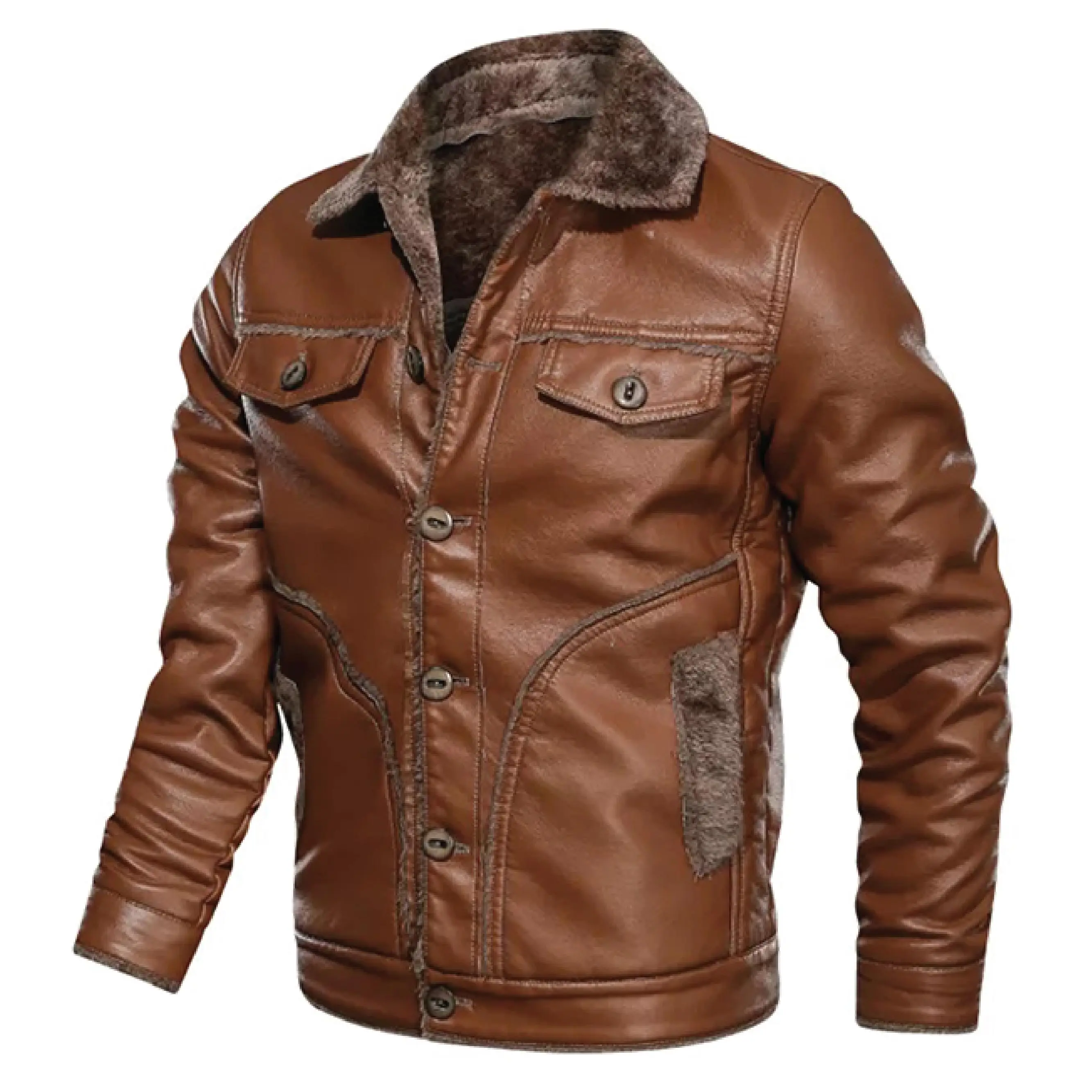 New Vintage Genuine Leather Jacket Men Genuine Mens Leather Jacket
