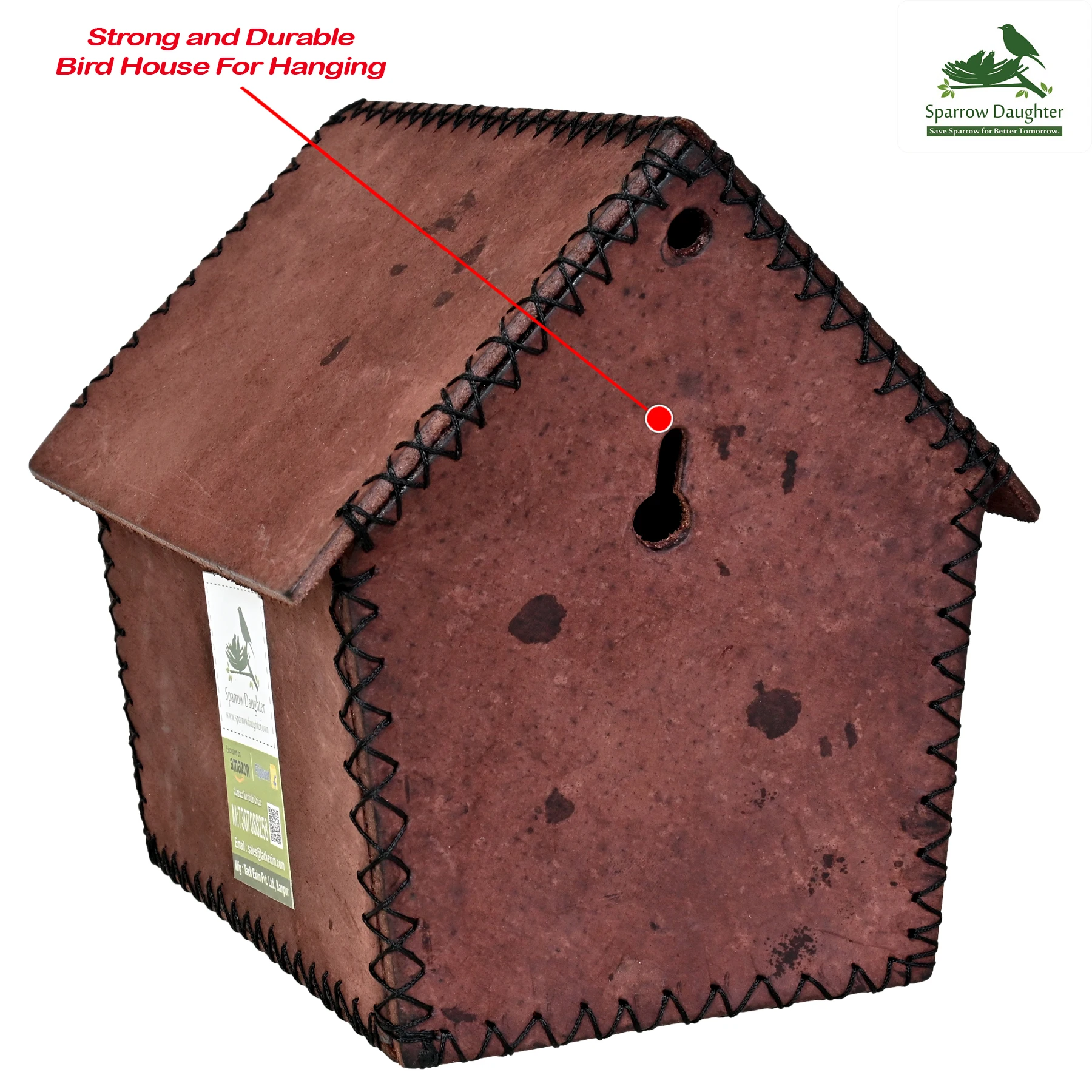 OEM & ODM LEATHER BIRD HOUSE HUT SHAPE BIRD CAGE CUSTOMIZED MULTIPLE COLORS AND SHAPE FULLY SAFE BIRD PERCH