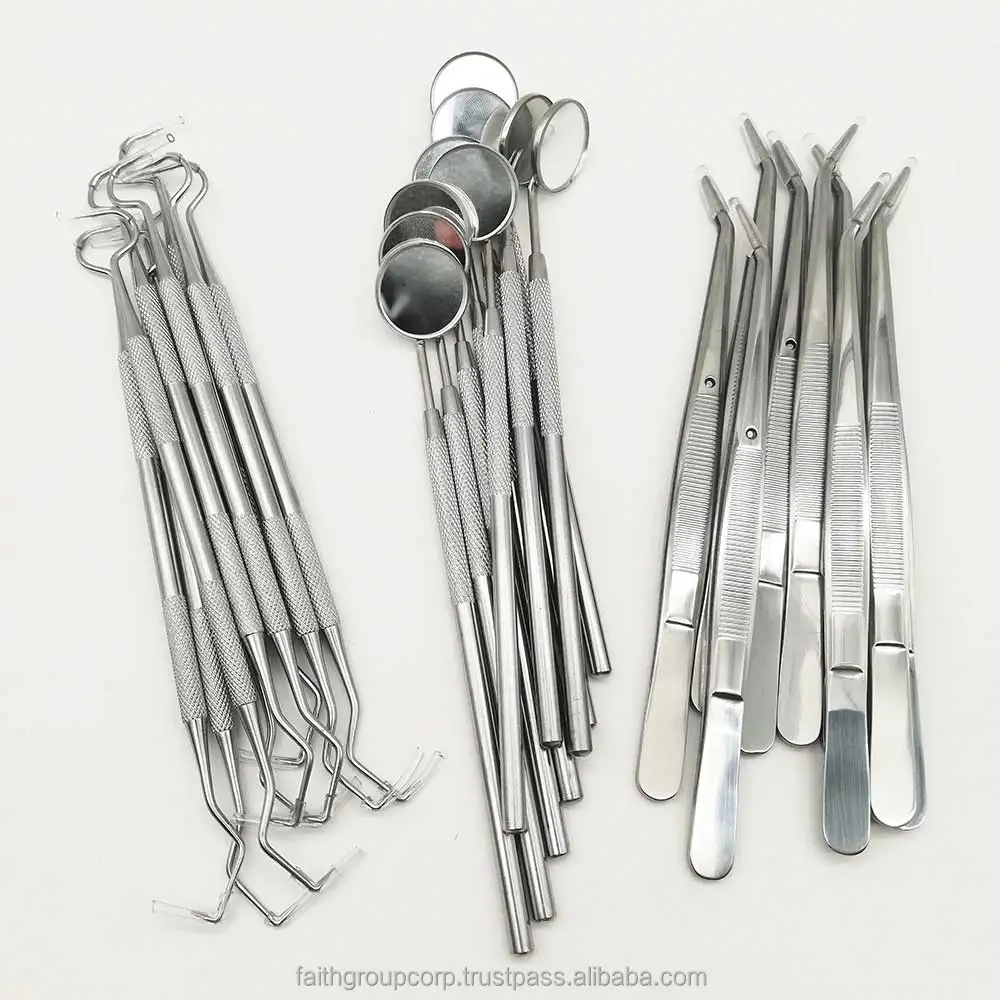 Dental Mirror Kit Dentistry Lab Mouth Mirror Dentists Pick Tool Teeth Scaler Dentist Tools Dental Materials Kits 3 pcs set