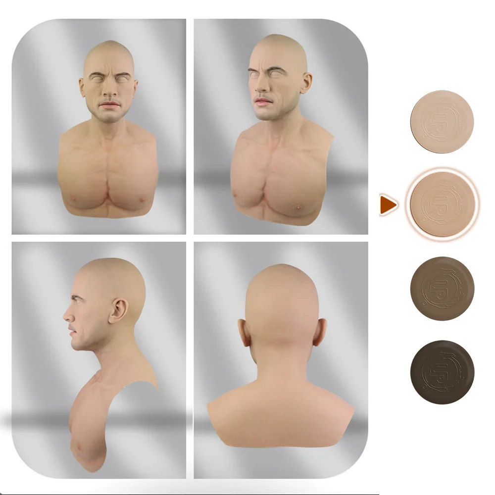 Lifelike Realistic Silicone Party Masks Artificial Headgear Halloween masked ball Film Props Facial Mask Cosplayer