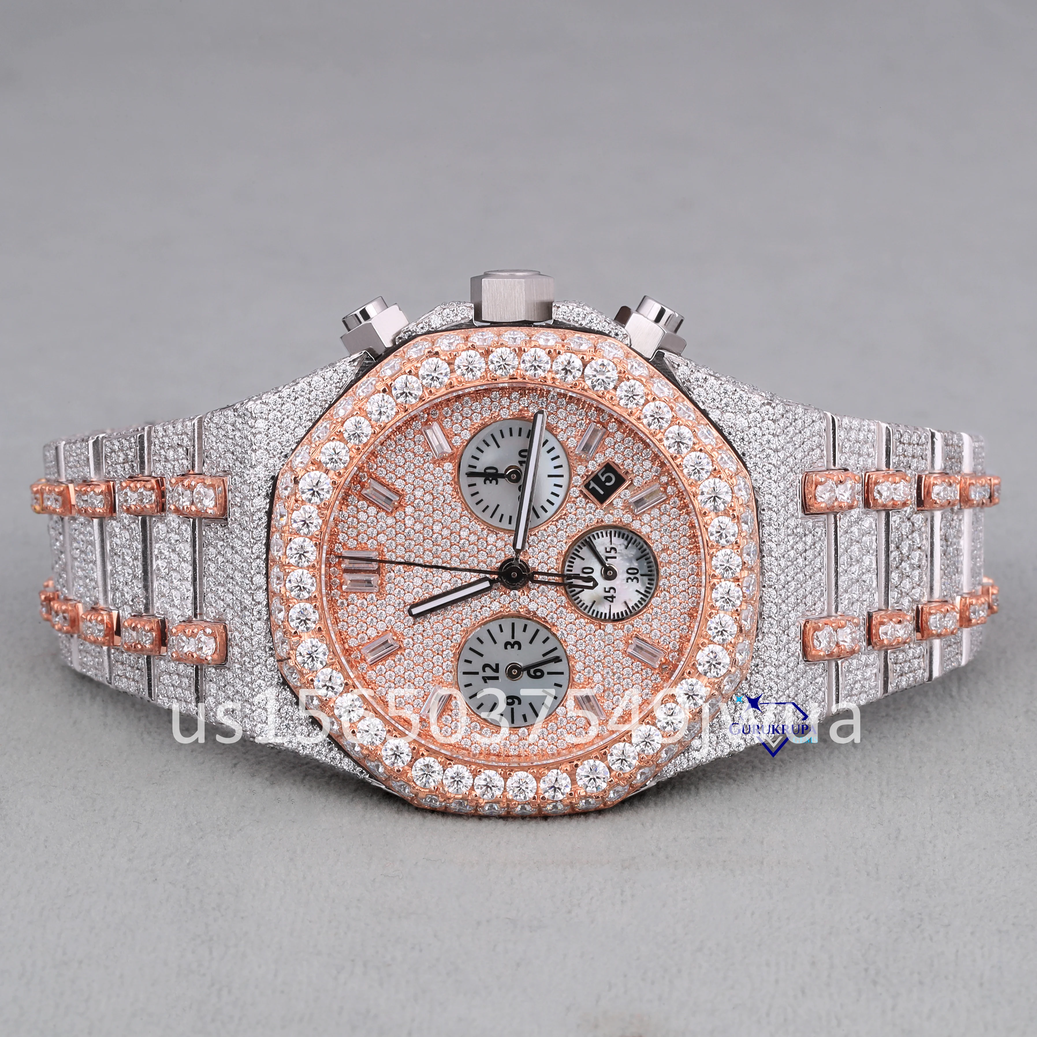 Pass Diamond Tester Custom Moissanite Watch Top Quality VVS Diamond Iced Out Hiphop Watch For Men Fashionable watch