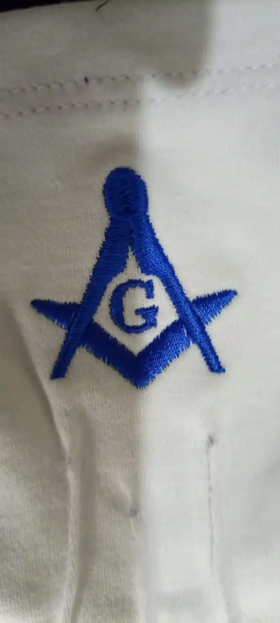 Белые хлопковые перчатки Masonic Regalia с вышитым логотипом