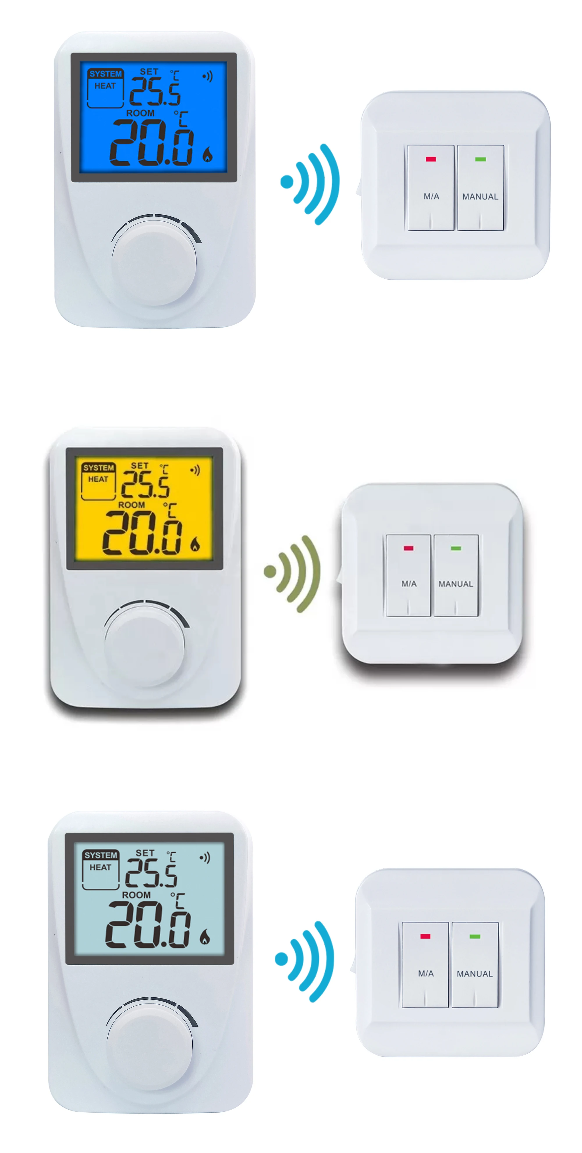 Fireproof ABS Digital Wireless Home Hotel Water Heater Thermostat 8A