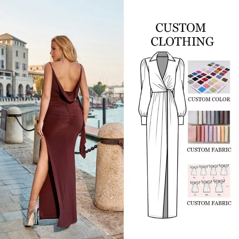 Женское элегантное платье с открытой спиной