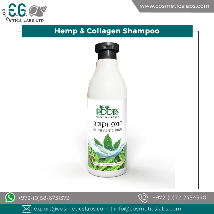 100% Natural Sulfate Free Hemp & Collagen Shampoo for Dry and Straight Hair at Competitive Market Price for Bulk