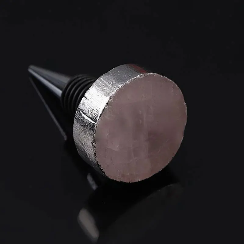 Luxurious Pink Wedding Metal Sparkling Festice Crystal Bottle Cork Wine Stopper Custom