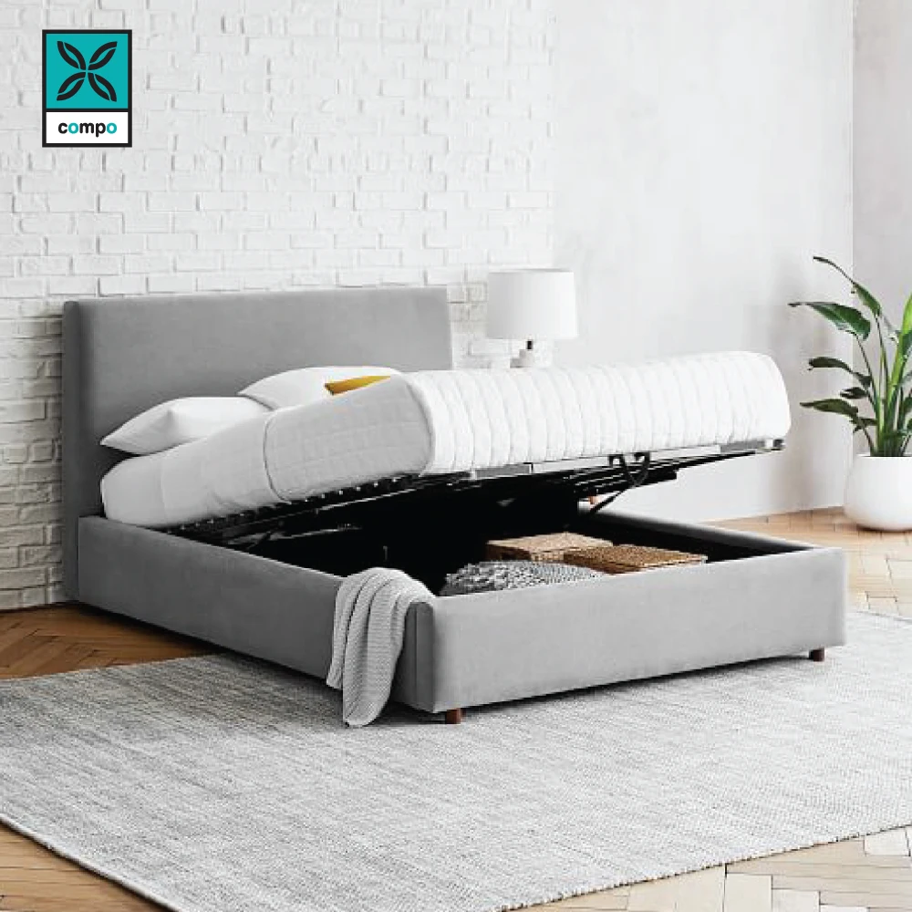 heavy duty furniture hardware 1070mm slow closing hydraulic bed hinge with safety lock and gas spring ideal for storage bed